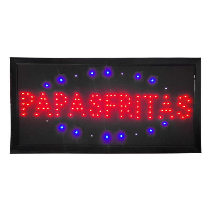 Letrero Aviso Led Signs Luminoso - Abierto - 48x25cm