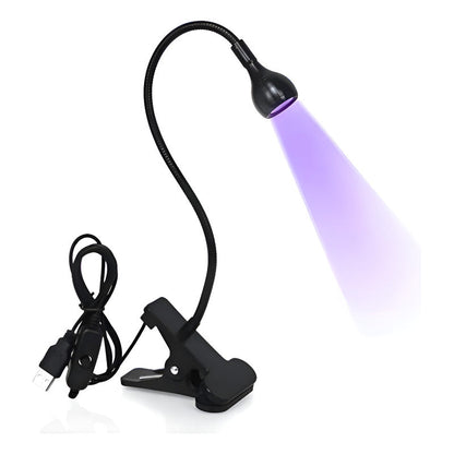 Lámpara Led Luz Uv Para Uñas Tips Soft Gel 3w Clip Mesa Negro