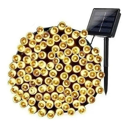 Guirnalda Led Solar X3 Fria 100 Led Luz 10 Metros Ext E Int