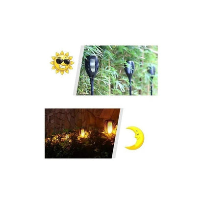 Lampara Led Pack X4 Luces Solares Antorchas Estaca Modelo Xl Negro