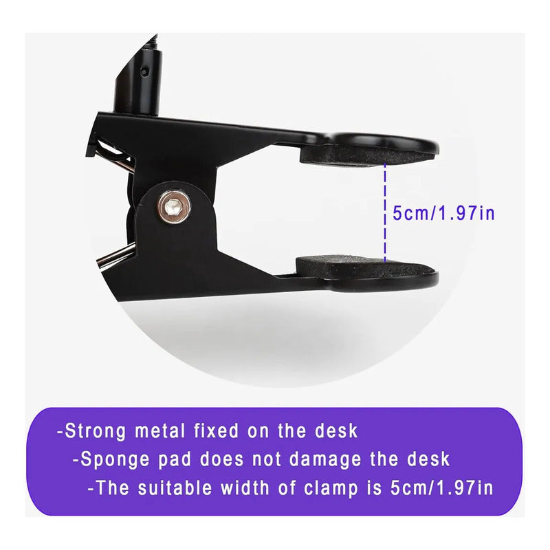 Lámpara Led Luz Uv Para Uñas Tips Soft Gel 3w Clip Mesa Negro