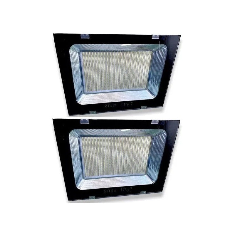 2 Focos Reflector De 800w Bajo Consumo Exterior Canchas