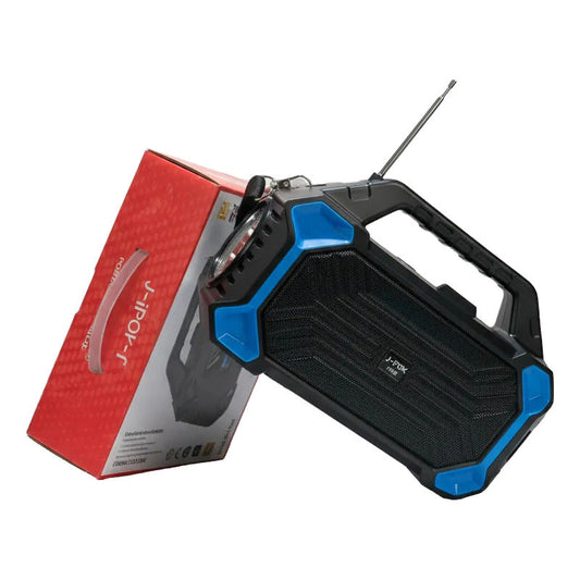 Parlante Recargable Solar Con Linterna, Radio Usb Puerto Mic Negro