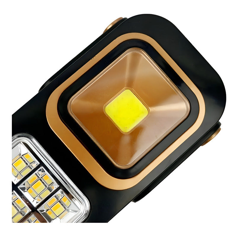 Lámpara Luz Solar De Emergencia Recargable 48 Led Foco Usb C Color Negro