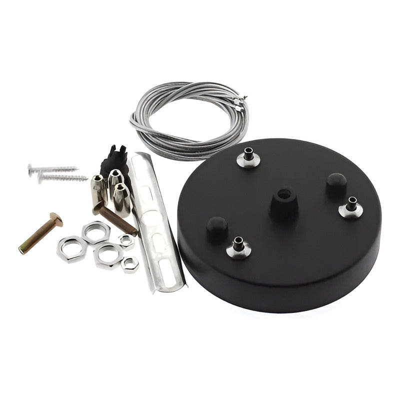 Lámpara Led Colgante Hexágono Abierta 36w Luz Fría Estructura Negro