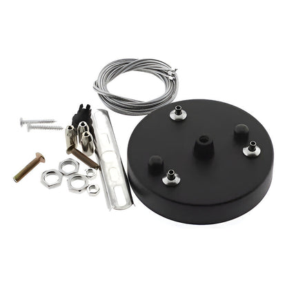 Lámpara Led Colgante Hexágono Abierta 36w Luz Fría Estructura Negro