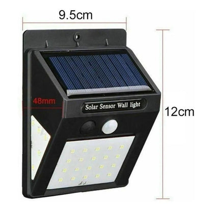 Lámpara Solar De Pared 30 Led Sensor Alumbra Mas Que Otros M Negro