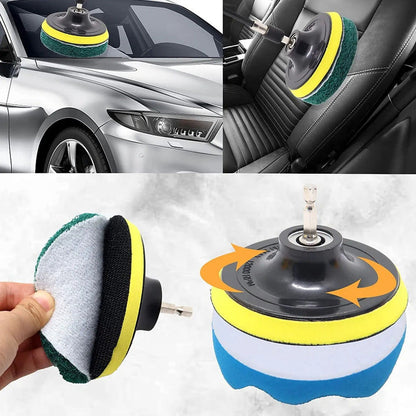 Kit Pulido Auto Limpieza Tapiz 25 Piezas Pads Para Taladro