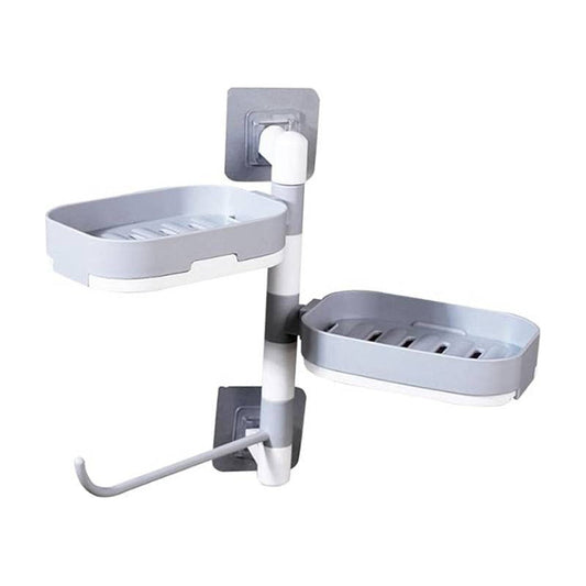Jabonera Organizador De Ducha Toallas Giratoria Baño Repisa Gris