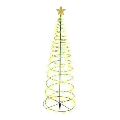 Estaca Solar Árbol Navidad Led Decorativa + Estrella - 85cm Amarillo
