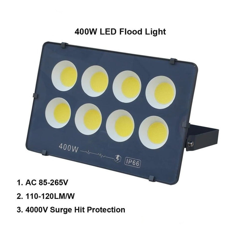 Foco 400w Resististe A La Lluvia Led Blanco Frio Con Soporte Blanco Frío