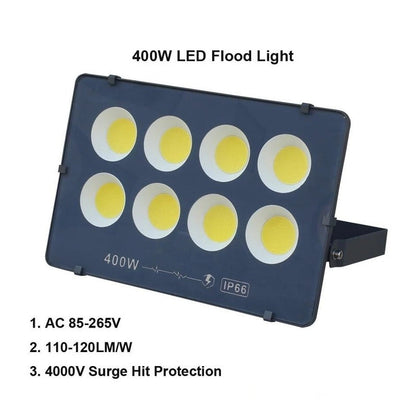 Foco 400w Resististe A La Lluvia Led Blanco Frio Con Soporte Blanco Frío