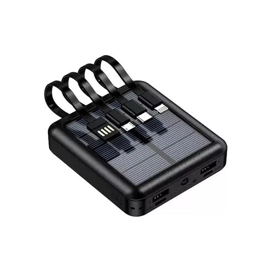 Powerbank Solar Irm 10,000mah 2 Usb Cargador Rápido 4 Conectores Led Uv 10.000ah