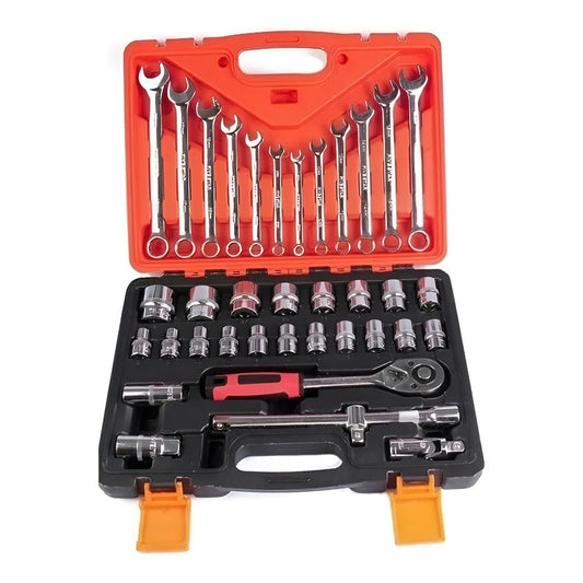 Caja De Herramientas 37 Piezas Set De Dados 1/2 Naranja