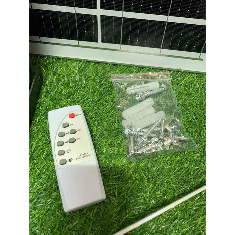 Foco Solar 1500w Panel Solar Y Control Remot Luz Blanco Frío Negro Blanco Frío