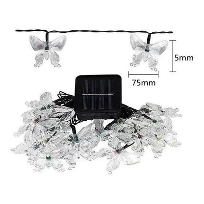 Pack X3 Guirnalda Mariposa Solar Led 5mt Exterior E Interior Multicolor