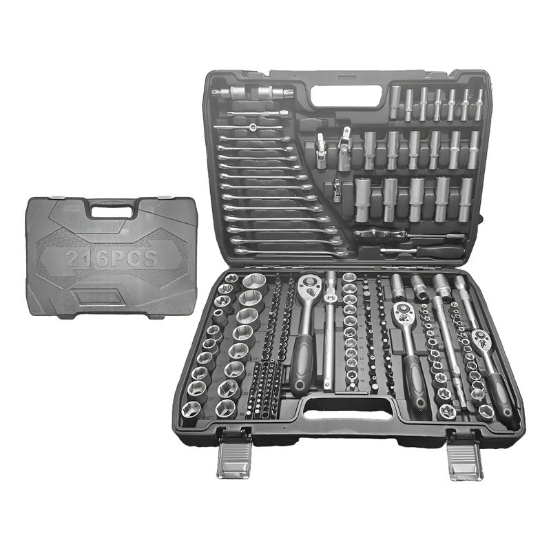 Juego De Dados 216 Piezas Kit De Herramientas + Maletín Negro