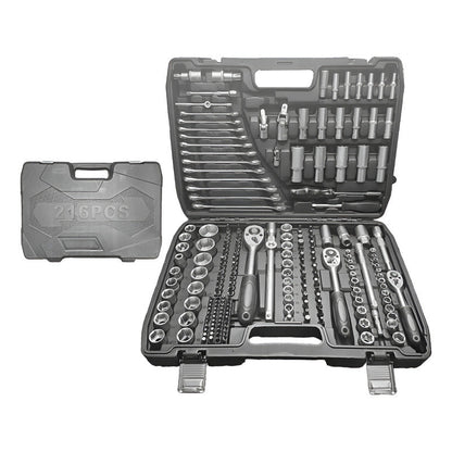 Juego De Dados 216 Piezas Kit De Herramientas + Maletín Negro