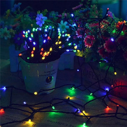 Pack X 2 Luces Solares Navidad Guirnalda 10 Metros 100 Led