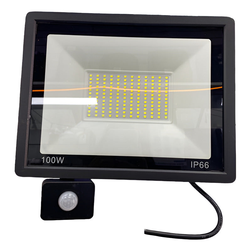 Foco Proyector 100w Con Sensor De Movimiento 220v Negro