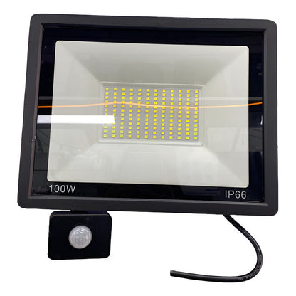 Foco Proyector 100w Con Sensor De Movimiento 220v Negro