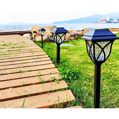 Estaca Solar X6 Jardín Lampara Led Decoración Exterior Estructura Negro