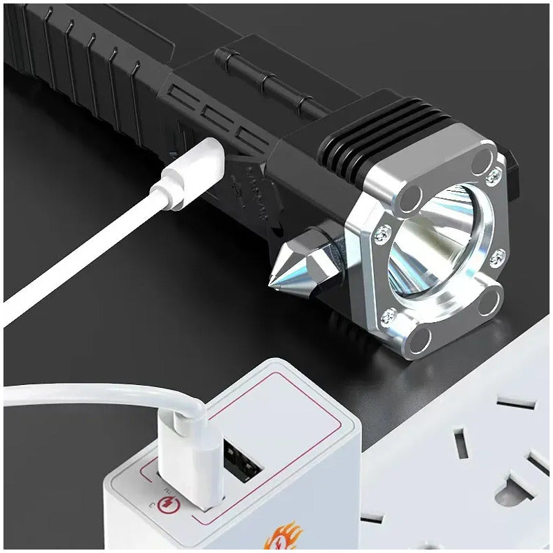 Linterna Solar Táctica Militar Indestructible Martillo Frío Negro