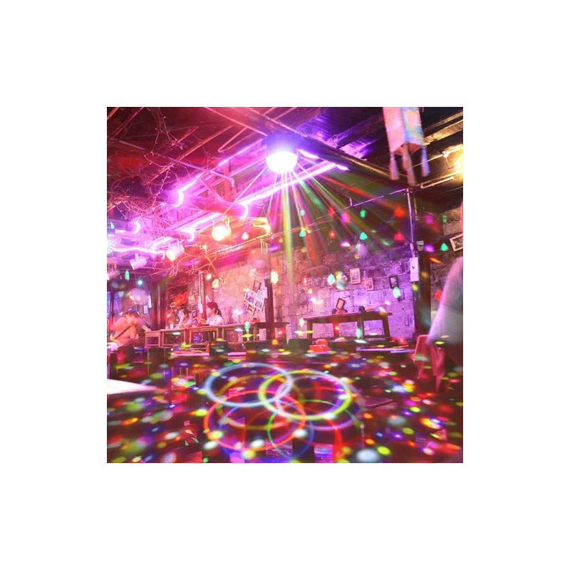 Parlante Bluetooth Proyector Bola Disco Luces Led Fiesta Negro