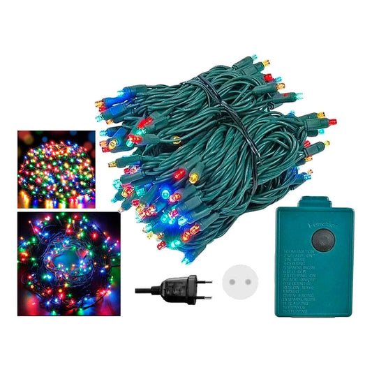 Luces Navidad Corriente Guirnalda 10 Mts 100 Led Multicolor Multicolor