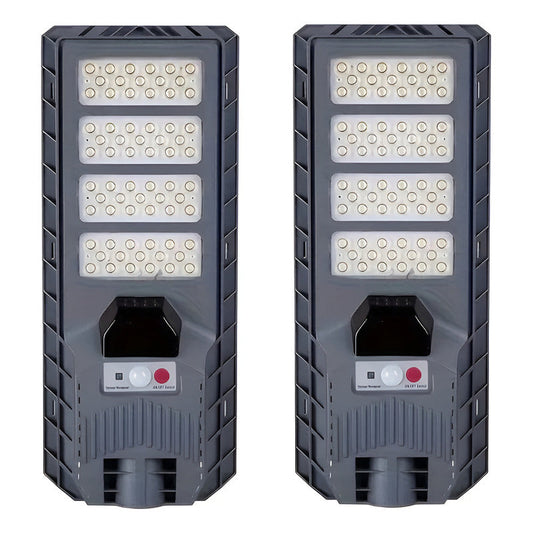 Pack 2 Foco Solar 400w Recargable Ip65 Sensor De Movimiento Negro Blanco Frío
