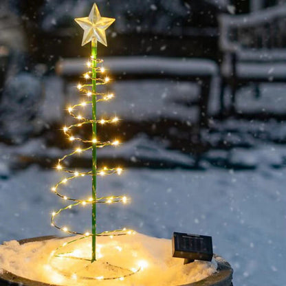 Estaca Solar Árbol Navidad Led Decorativa + Estrella - 85cm Amarillo