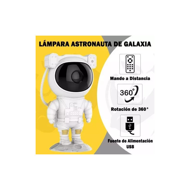 Proyector Lámpara Luz Led Galaxia Astronauta Control Nebula Blanco