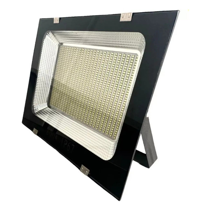 Pack 2 Focos Reflectores 800w Luz Led Exterior Canchas Ip65 Negro Blanco Frío