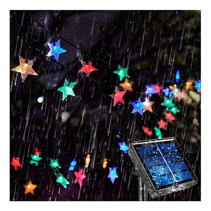 Pack X6 Estrellas Led Solar Cálida Multicolor Navidad Lineal