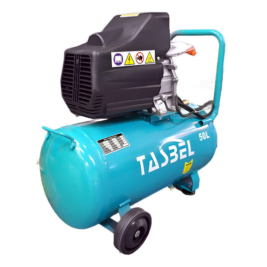 Compresor De Aire 50 Litros Con Acople Y Ruedas Turquesa 50 Monofásica