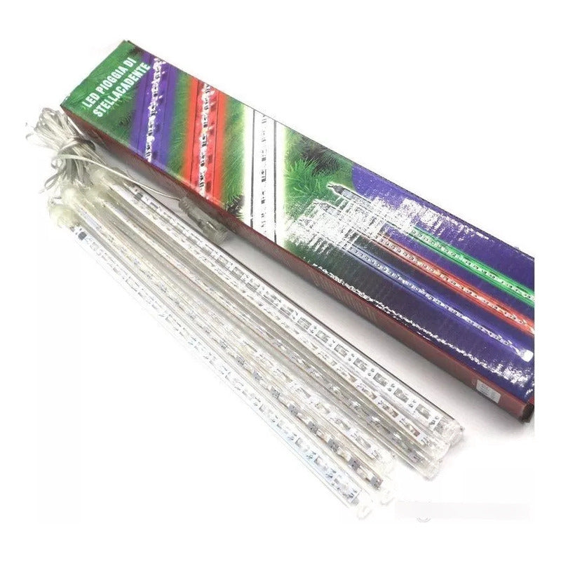 Luces Tubo Solar Led Guirnalda Lluvia De Meteoritos Exterior Azul