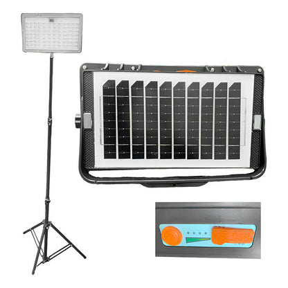 Foco Solar Recargable 100w Led Trabajo Camping Emergencia Negro Blanco Frío