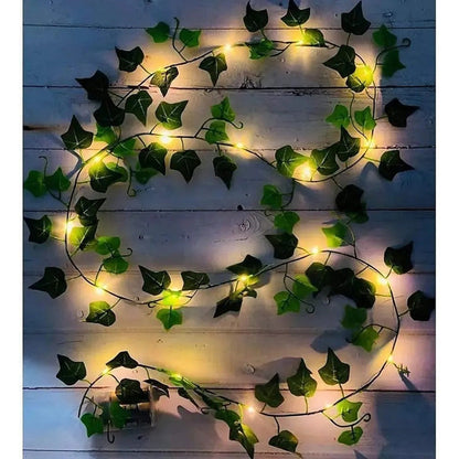 Guirnalda De Luces Led Solar Hojas De 10 Mts Enredadera