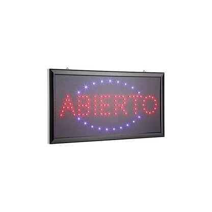 Letrero Aviso Led Signs Luminoso - Abierto - 48x25cm