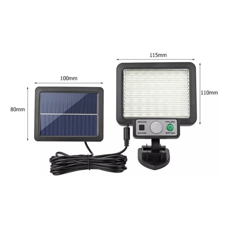 Foco De Seguridad Con Sensor De Movimiento Ajustable 56led  Negro