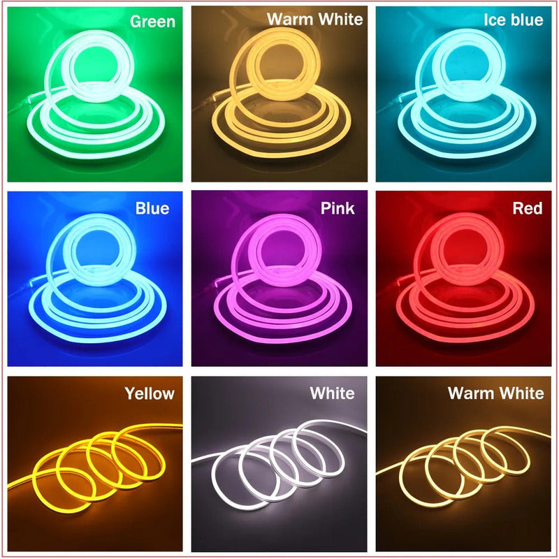 Cinta Led Neon Luz 5 Metros Flexibletransformador 12v