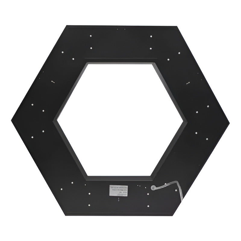 Lámpara Led Colgante Hexágono Abierta 36w Luz Fría Estructura Negro
