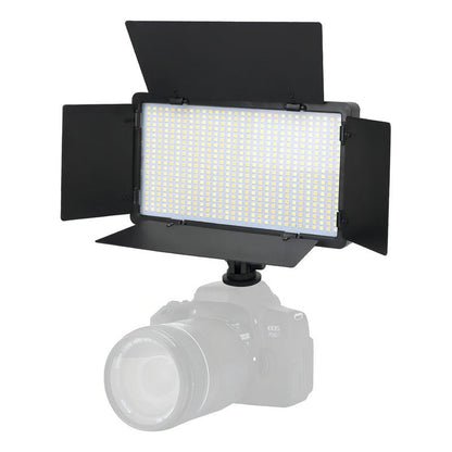 Kit Profesional Luz Relleno Con Trípode Reflector Pro 600led Estructura Negro Luz Blanco Frío