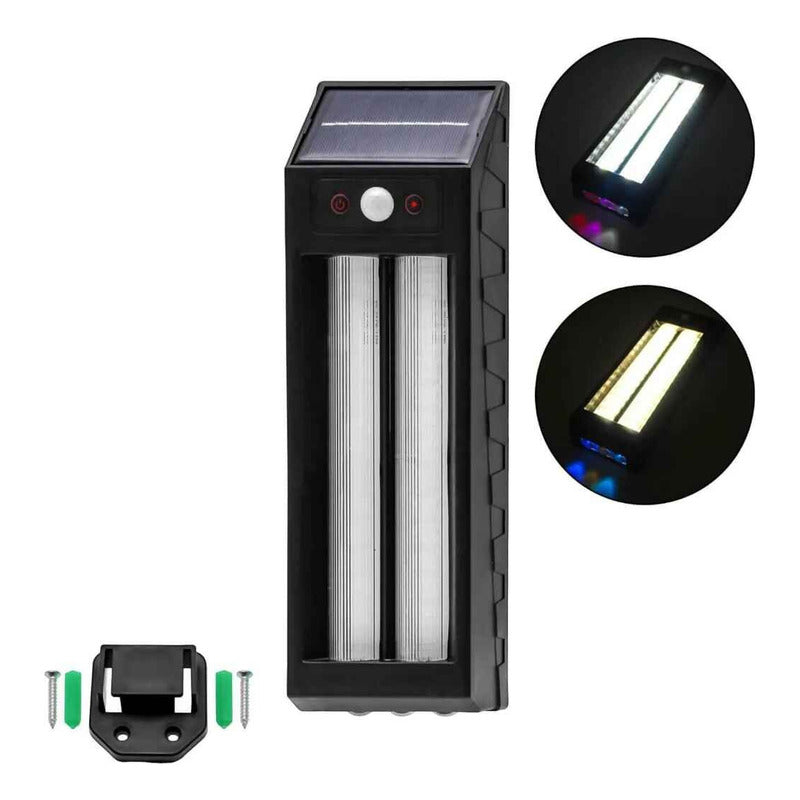 Pack X2 Aplique Solar Led Lampara De Pared Con Doble Luz 18w Agua