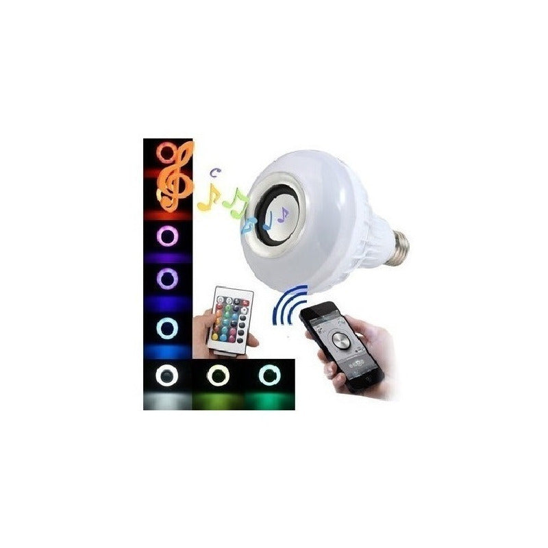 Ampolleta Bluetooth, Led De Colores, Parlante Luz Fiesta