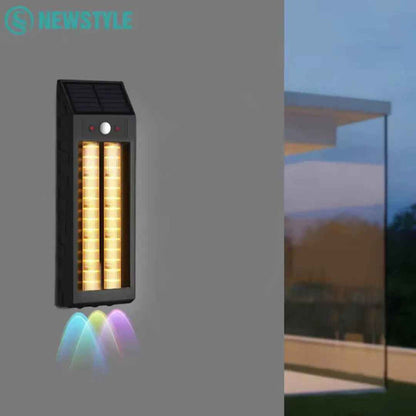 Pack X2 Aplique Solar Led Lampara De Pared Con Doble Luz 18w Agua