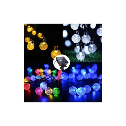 Luces Solar Led Bolitas Guirnalda Rgb Solar Navidad Solar