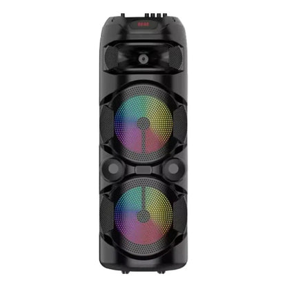 Parlante Inalambrico Portatil 80cm Bluetooth Led Microfono Negro