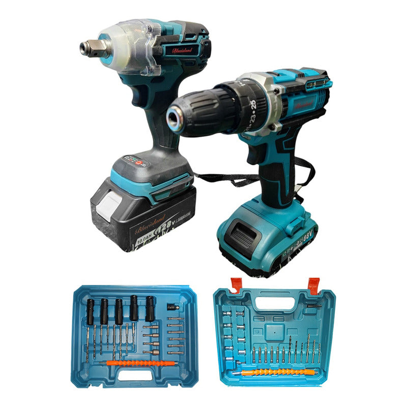 Kit Llave De Impacto Y Taladro Inalambrico Mas Herramientas Agua 220v 50hz