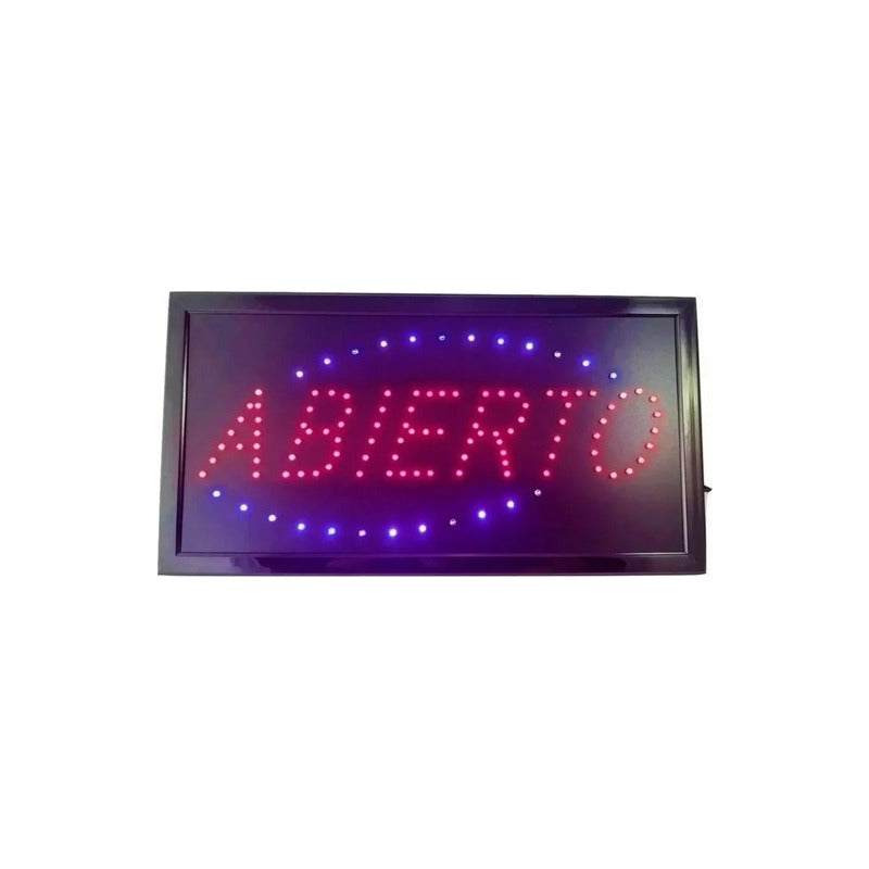 Letrero Aviso Led Signs Luminoso - Abierto - 48x25cm